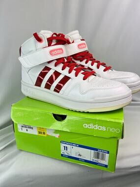 adidas Postmove Mid White Vivid Red Women's Size 11 Basketball Shoes GZ3799 NIB